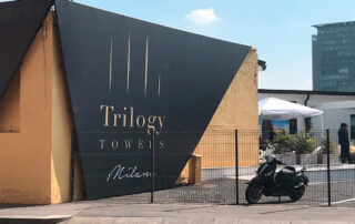 Decorazione facciata Trilogy Towers, Facility Service Milano